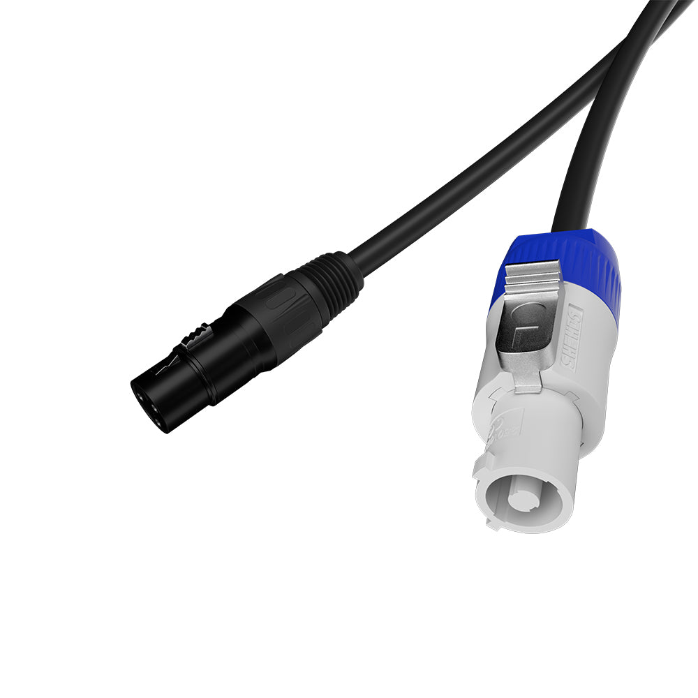 Câbles d'alimentation Hand in Hand avec connecteurs bleu et blanc et câbles de signal combinés en caoutchouc