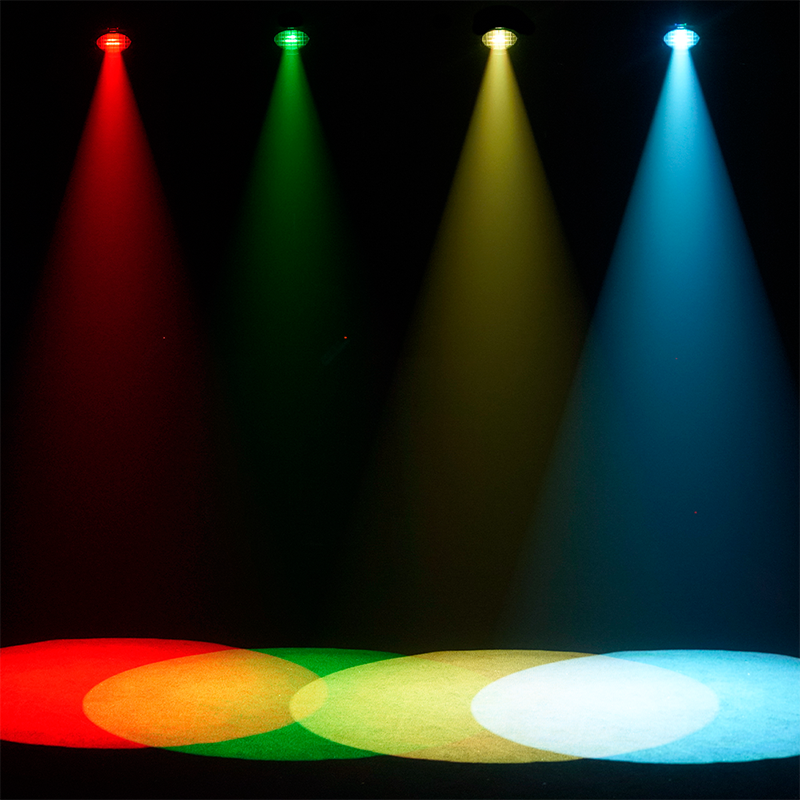 Projecteur LED à Zoom Optique LEKO 250W/350W LED RGBWAUV/RGBLAC/RGBW/RGBL/Blanc Chaud+Froid avec Volets Manuels à Quatre Lames – Lumière Barrière