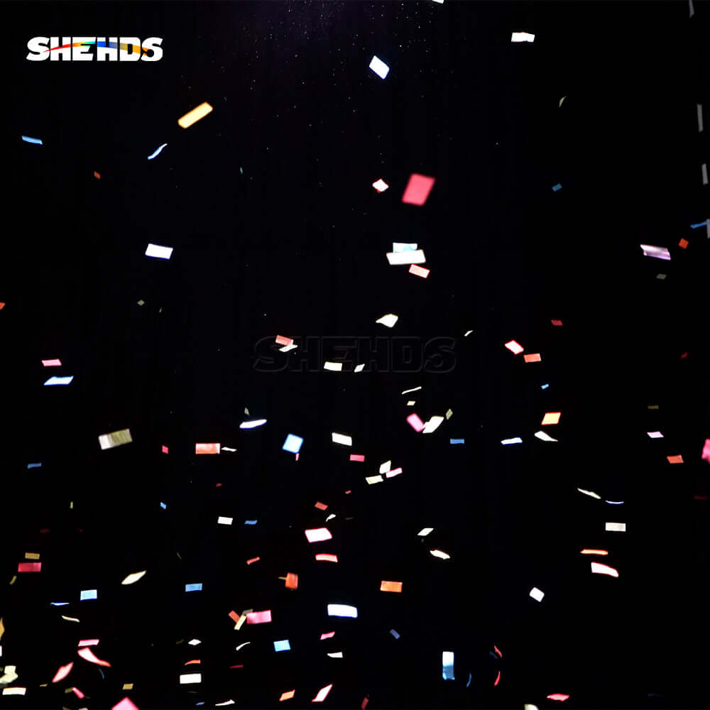 SHEHDS Machine à confettis RVB rechargeable corps en alliage aluminium haute résistance