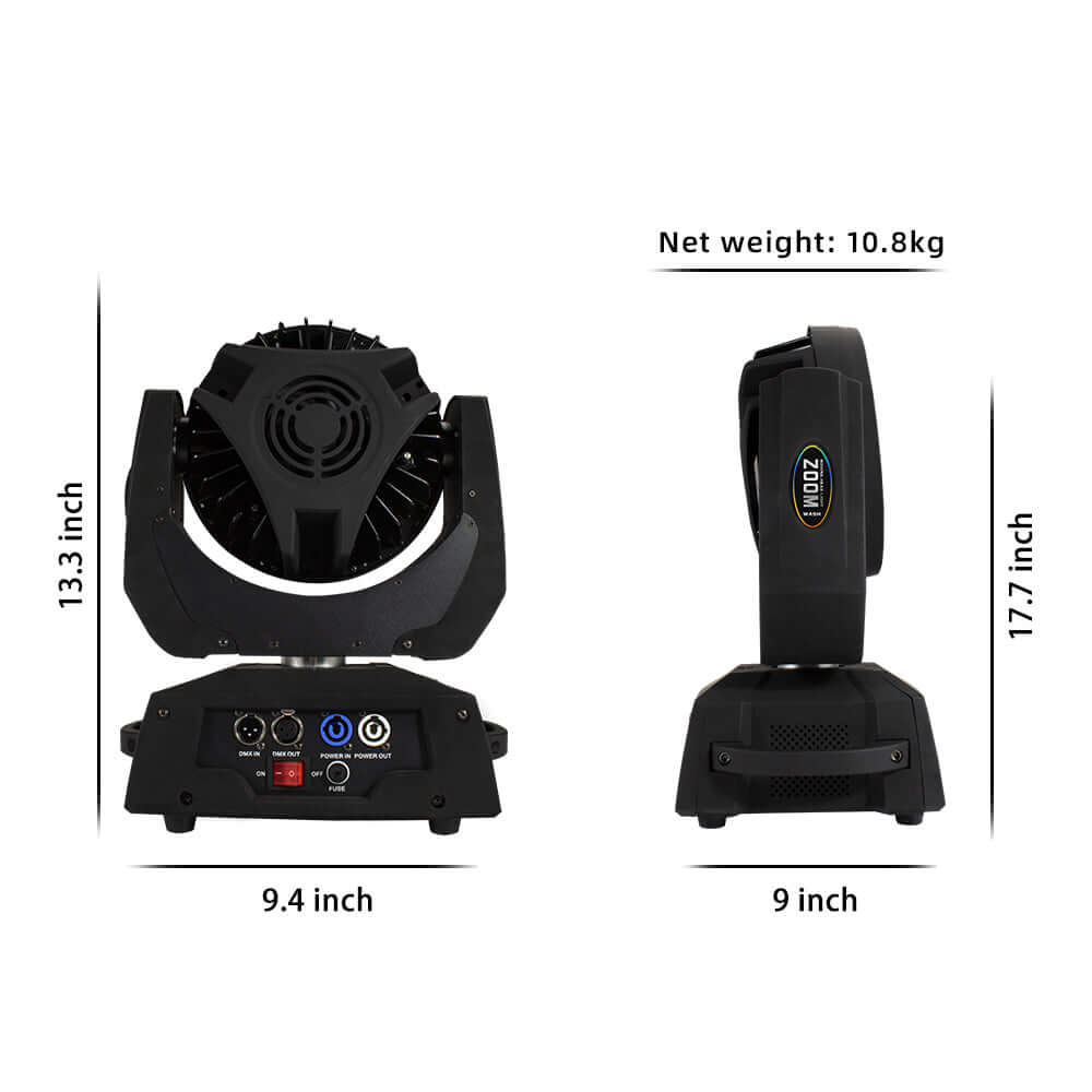 SHEHDS 36x18W Zoom & Wash Moving Head Light RGBWA+UV – product feature view
