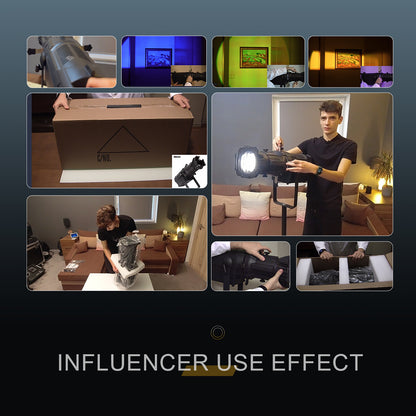 Projecteur à profil à foyer fixe LED LEKO 250W/350W - RGBWAUV/RGBLAC/RGBW/RGBL/Blanc chaud + Blanc froid | Grilles à lamelles manuelles à quatre feuilles