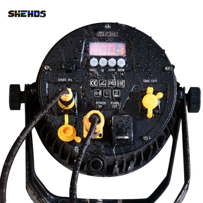 SHEHDS Projecteur LED Par 18x18 W 6in1 RGBWA+UV étanche IP65 Éclairage de Scène pour extérieur DJ Club Mariage