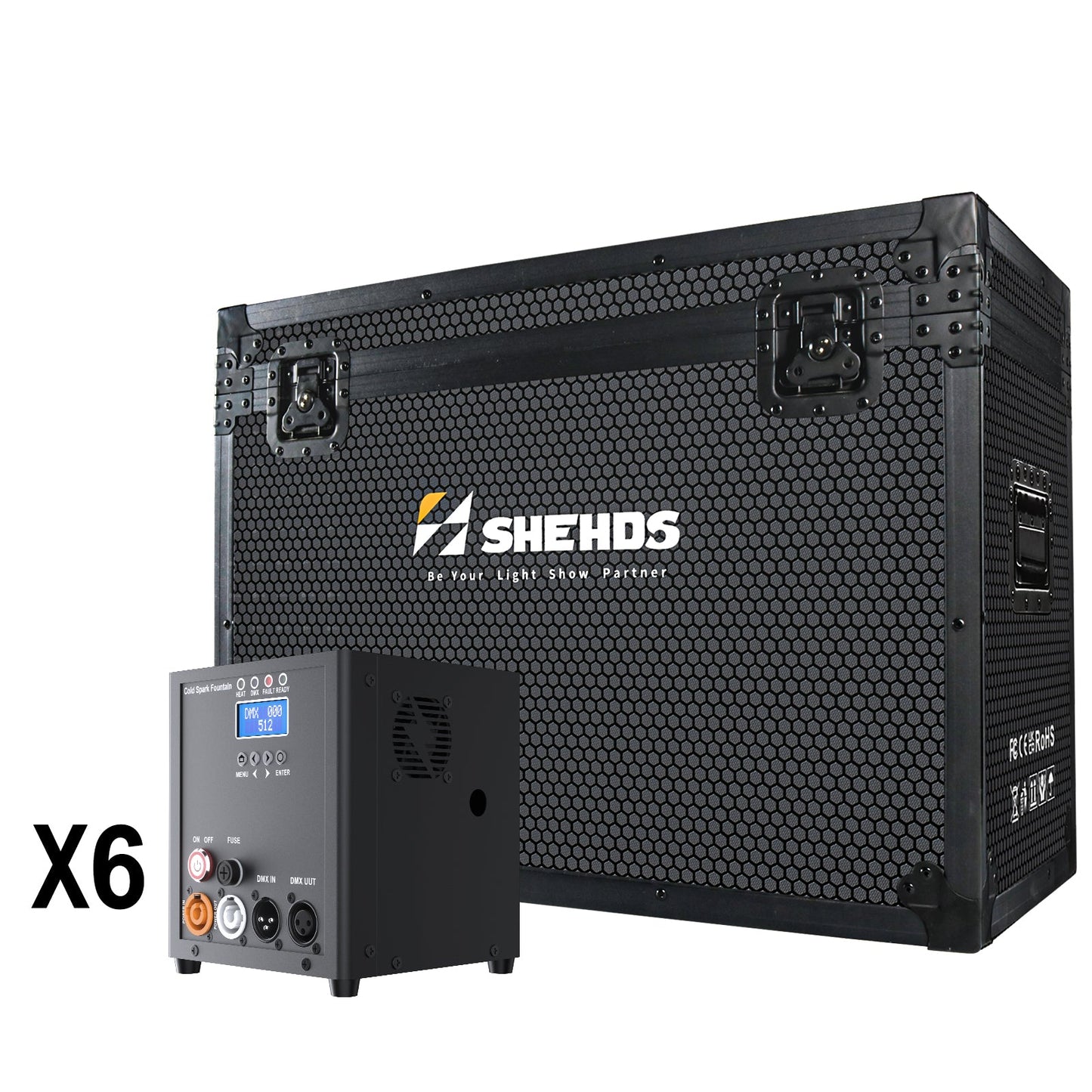 SHEHDS Mini 450W Machine à Étincelles Froides DMX avec Télécommande Fontaine à Étincelles pour Mariage et Événement
