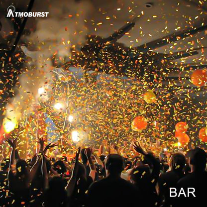 ATMOBURST Machine à confettis 1500W avec LED 12x4W RGB Angle réglable