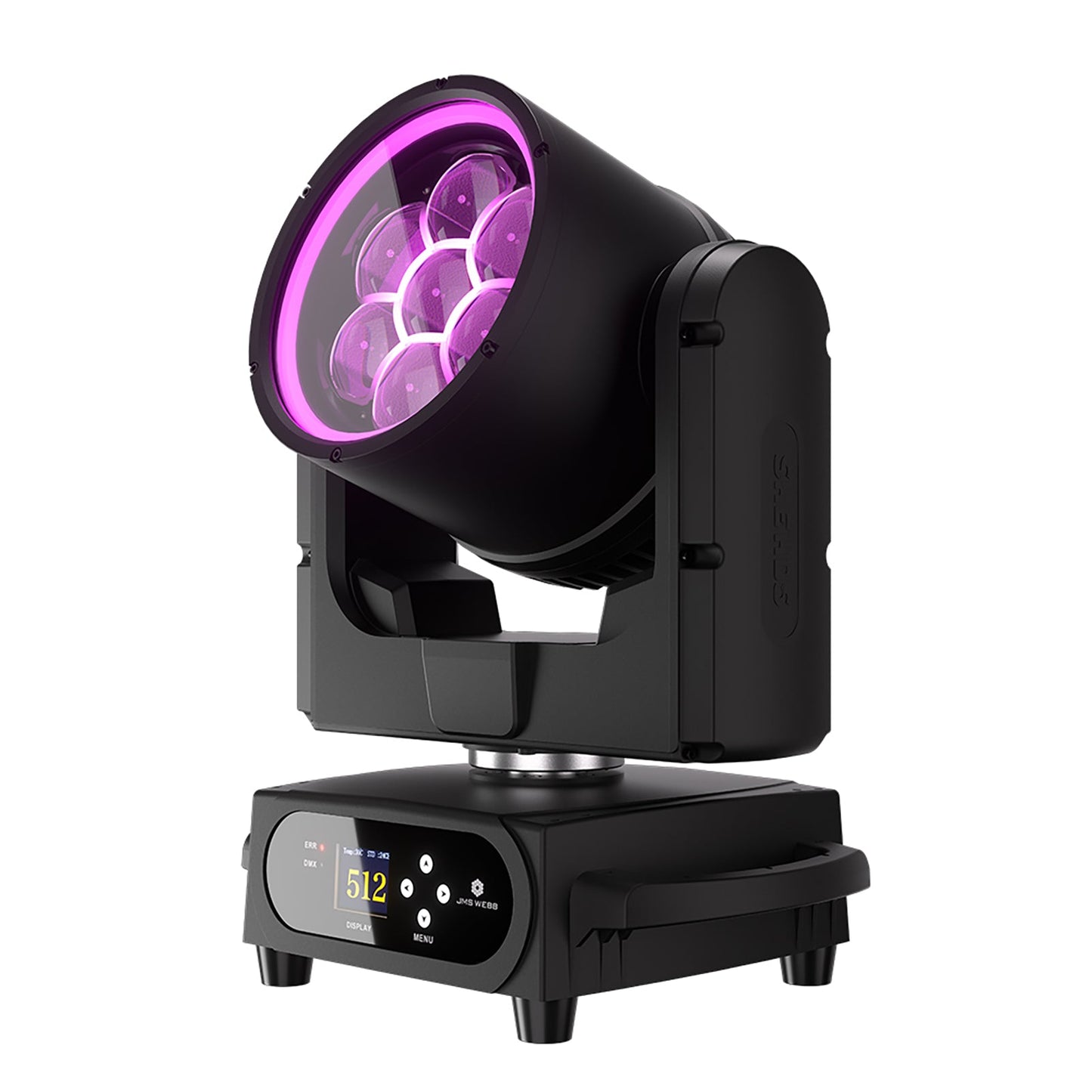 JMS WEBB Projecteur lyre LED étanche 7x40W beam wash zoom pour éclairage de scène
