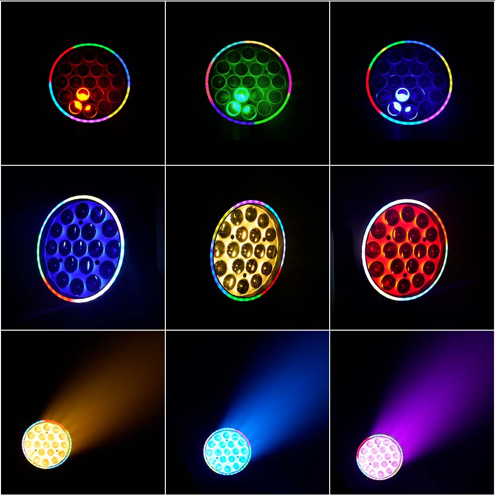 SHEHDS Projecteur LED à tête mobile 19×15 W / 20 W / 25 W Beam Wash Zoom Éclairage de scène