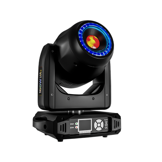 SHEHDS 8-Prism LED Spot 160W Gobo Lights with LED Ring & LCD Display Moving Head Lighting