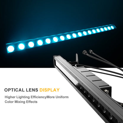 SHEHDS Éclairage LED étanche 18x10 W RGBWAUV / RGBLAC Wash silencieuse pour extérieur