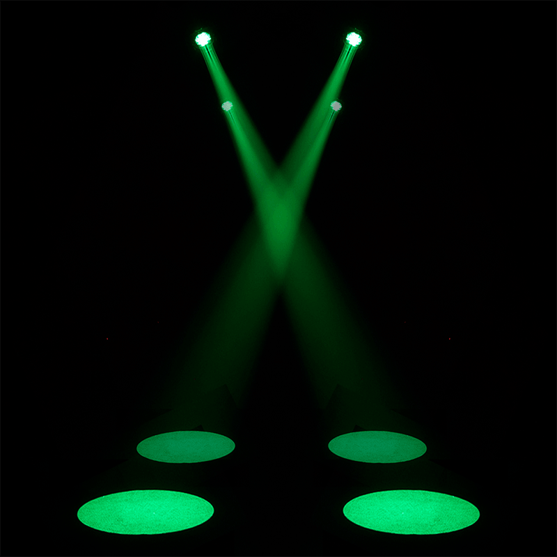 SHEHDS LED Optical Zoom LEKO 350W LED RGBW/Warm+Cool White Profile Spotlight Four-leaf – green spotlight beam effect