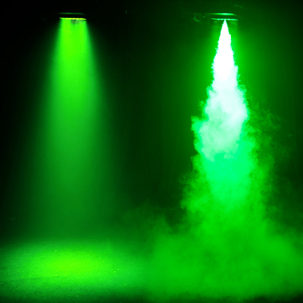 SHEHDS 1500W Machine à Fumée LED RGB avec 24 LED 3W Contrôle DMX et Télécommande pour Spectacle Mariage et Événement