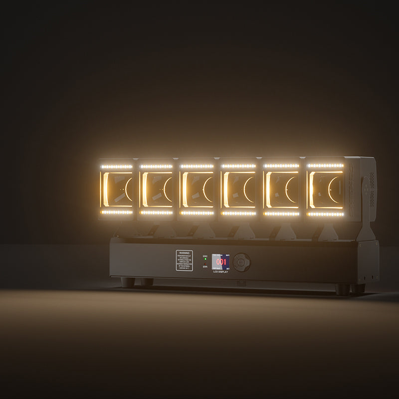 GalaxyJet LED 6x60W RGBW 6 Moving Head Light Bar Beam & Wash Stage Lighting For Wedding Bar