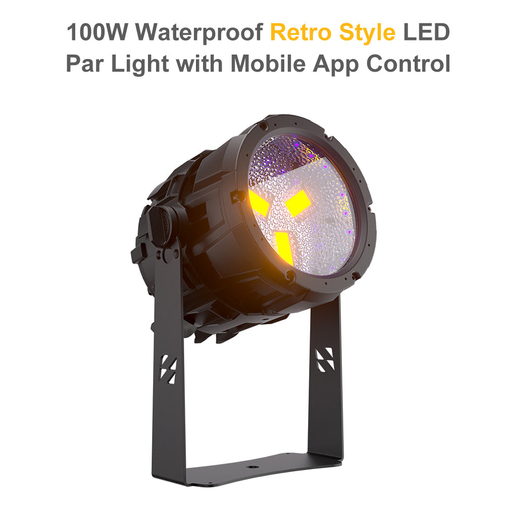 SHEHDS Projecteur PAR LED Étanche 7x18W RGBWA+UV / RGBLAC avec Contrôle par APP et Connexion en Série