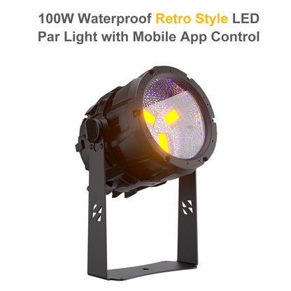 SHEHDS Projecteur PAR LED Étanche 7x18W RGBWA+UV / RGBLAC avec Contrôle par APP et Connexion en Série
