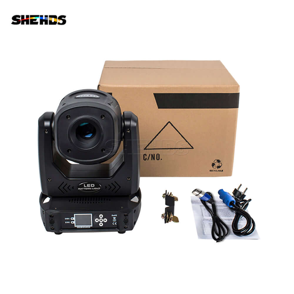 SHEHDS Lyres 6 Prisme LED Mettre en lumière 100W Gobo avec écran LCD Éclairage à effets de scene Performance DJ