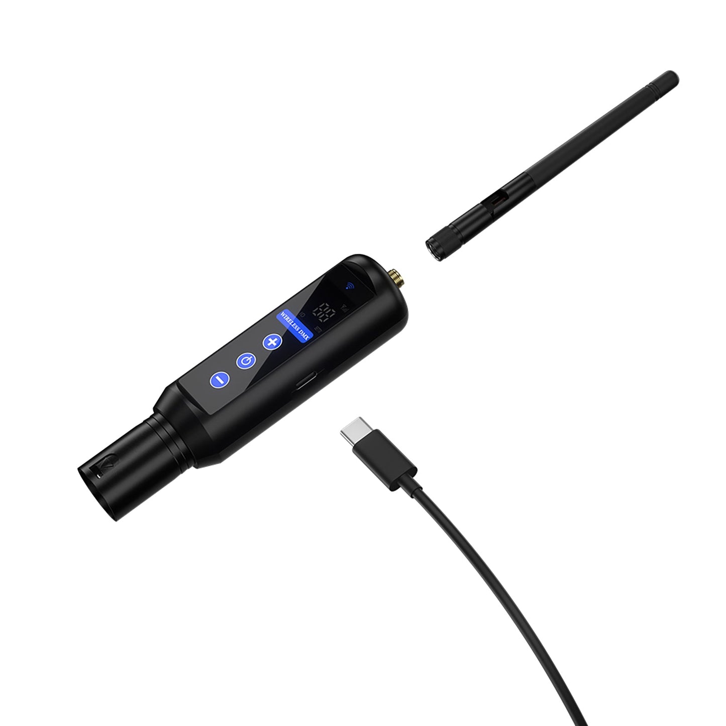 Émetteur et Récepteur DMX 512 Sans Fil 2,4G avec Récepteur sur Batterie et Écran Tactile OLED pour Éclairage de Scène