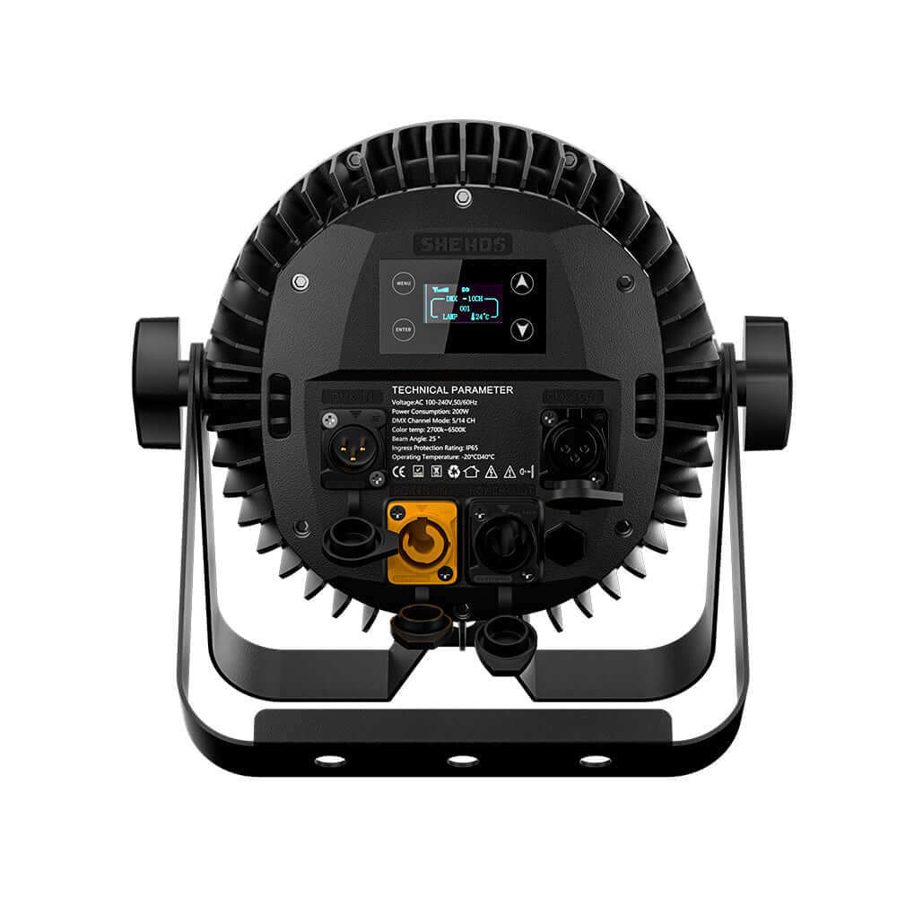 CoralPar Waterproof Alliage aluminium LED Éclairage de Scène 18x12W RGBWA+UV Par avec Fonction RDM