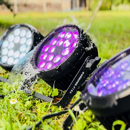 CoralPar Waterproof Alliage aluminium LED Éclairage de Scène 18x12W RGBWA+UV Par avec Fonction RDM