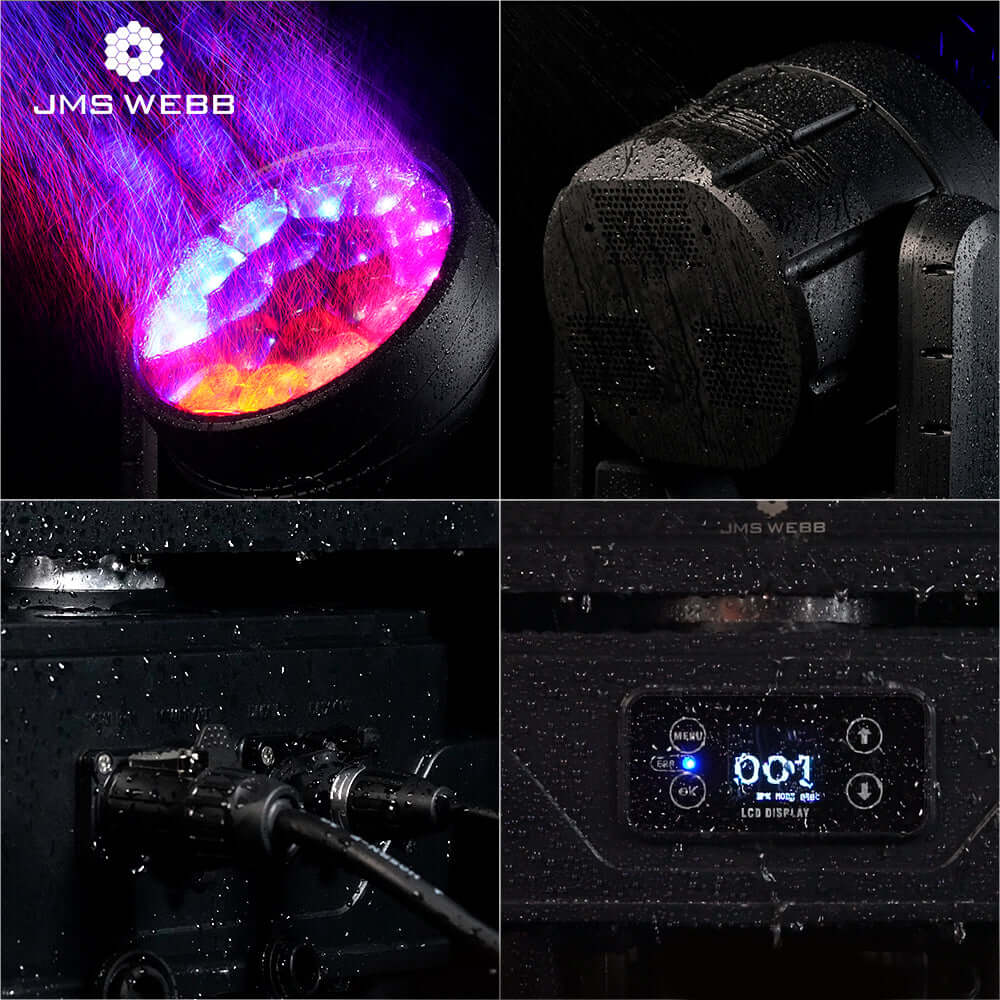 JMS WEBB Lyres 19x40W Waterproof LED Zoom&Beam&Wash RGBW Éclairage de Scène Éclairage de Performance Théâtre Concert