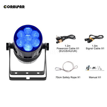 CoralPar Étanchéité IP65 LED Zoom&Wash Bee Eye 7x40W RGBW 4in1 Par Éclairage de Scène Mariage DJ