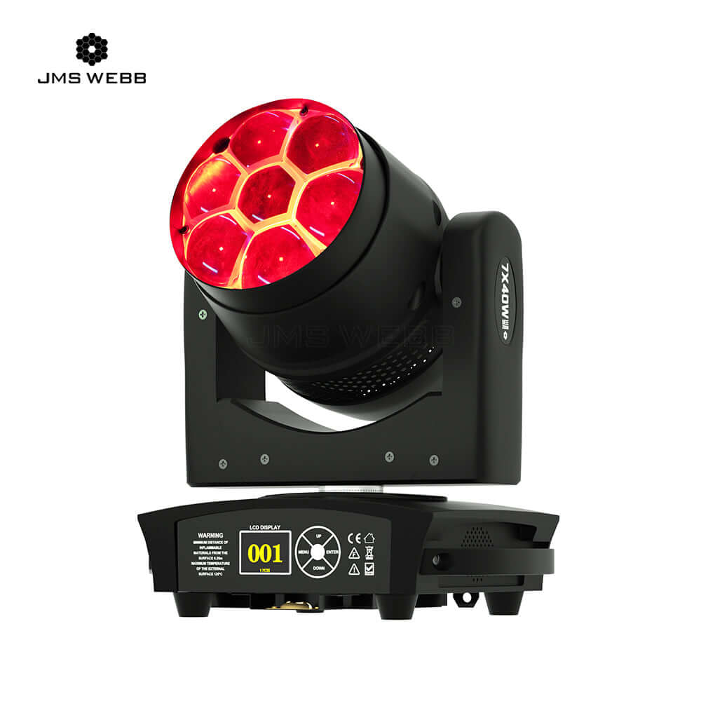 JMS WEBB Lyres LED Wash&Zoom Bee Eye 7X40W RGBW Éclairage de Scène Éclairage de Performance DJ Mariage