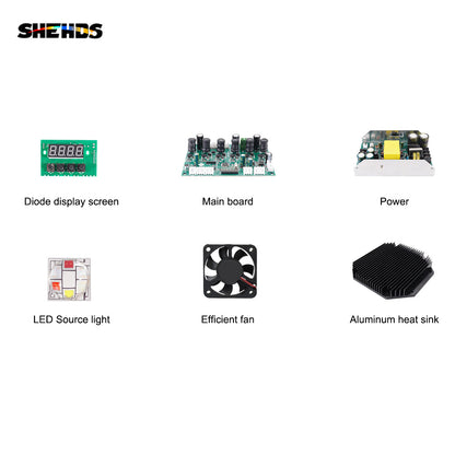 SHEHDS Nouvelle version en alliage aluminium LED 18x18W RGBWA+UV 6In1 Par Mélange de couleurs Éclairage de Scène
