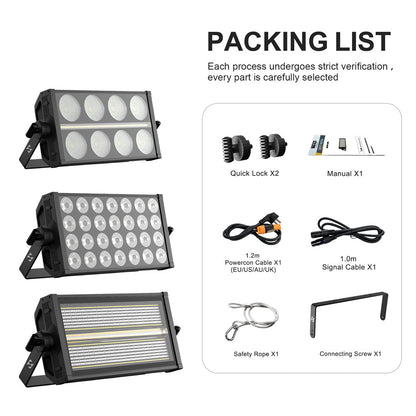 SHEHDS 350W RGBW Projecteur Wash Flood / Stroboscope LED / Blinder Wash