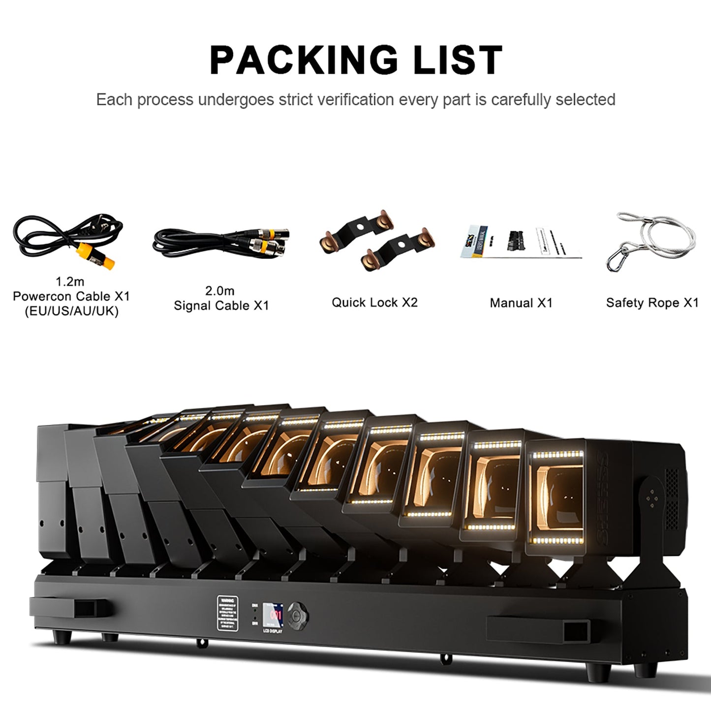 GalaxyJet LED 12x60W RGBW 12 Moving Head Wave Bar Light Beam & Wash Stage Lighting