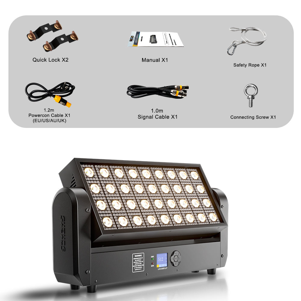 SHEHDS Lyre LED 200W à 36 LED Effets Stroboscopique, Beam et Wash RGB 5050 0,3W pour DJ et Scène