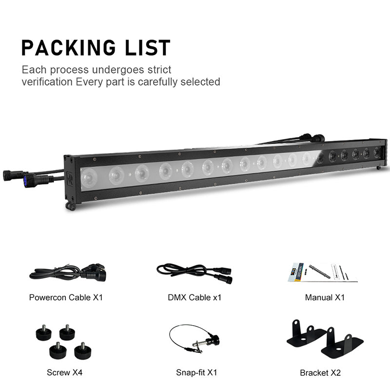 SHEHDS Éclairage LED étanche 18x10 W RGBWAUV / RGBLAC Wash silencieuse pour extérieur
