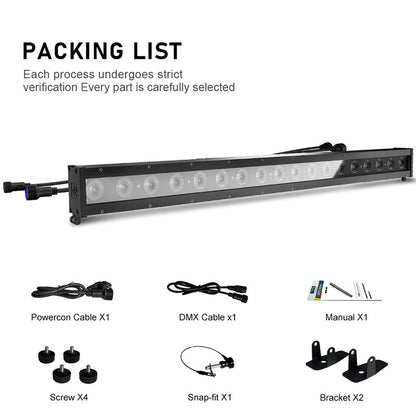 SHEHDS Éclairage LED étanche 18x10 W RGBWAUV / RGBLAC Wash silencieuse pour extérieur