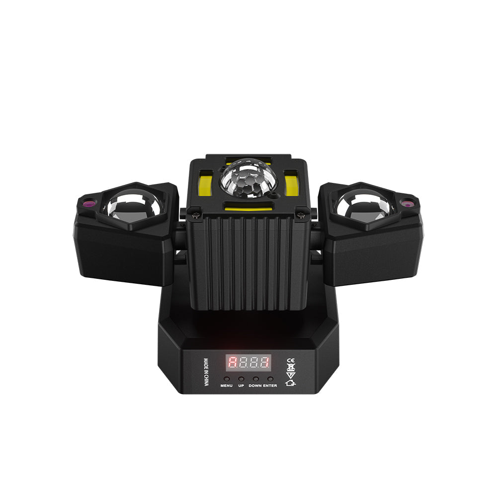 SHEHDS Projecteurs Asservis Beam LED 2/3/4/6 Bras 50W/80W/100W/120W RGBW avec Télécommande Sans Fil pour Éclairage de Scène, Soirées, Bars et DJs