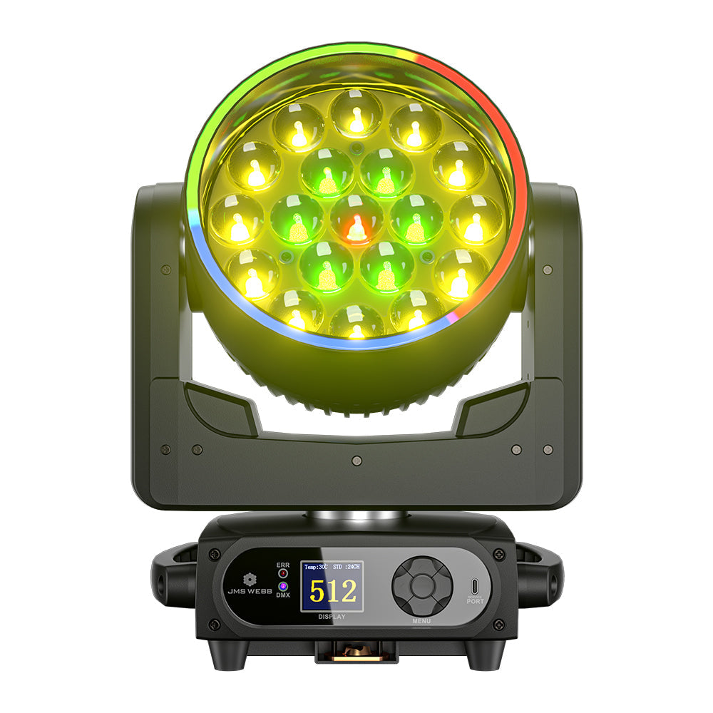 SHEHDS Projecteur LED à tête mobile 19×15 W / 20 W / 25 W Beam Wash Zoom Éclairage de scène