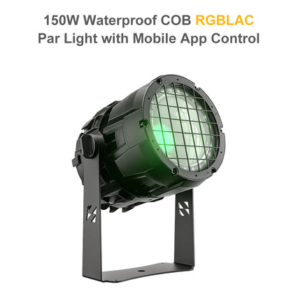 SHEHDS Projecteur PAR LED COB RGBLAC Étanche 150W Connectable avec Contrôle par APP
