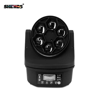 SHEHDS LED Lyres Beam&Wash 6x15W RGBW 4IN1 Bee Eye Éclairage de Scène Éclairage de Performance