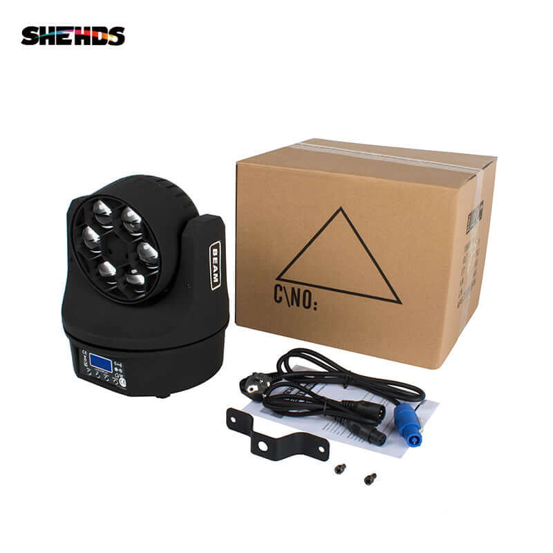 SHEHDS LED Lyres Beam&Wash 6x15W RGBW 4IN1 Bee Eye Éclairage de Scène Éclairage de Performance