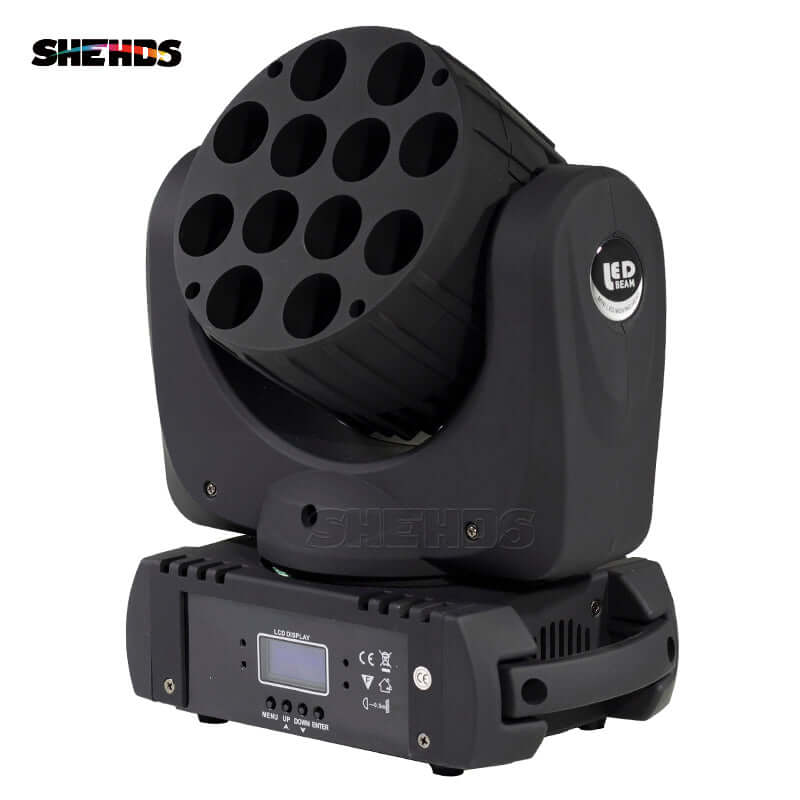 SHEHDS LED Beam Lyres 12x12W RGBW Éclairage de Scène DMX512 Performance DJ Club Concert