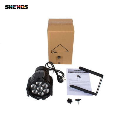 SHEHDS Mini LED 7x18W Alliage aluminium LED 6in1 RGBWA+UV Éclairage de Scène Par DJ Mariage Club