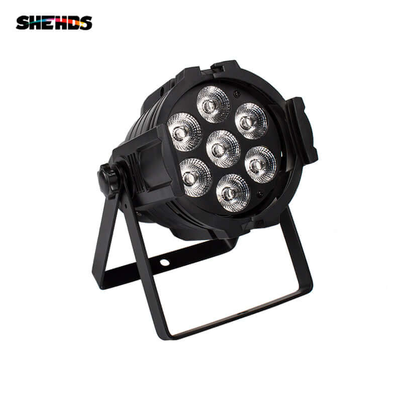 SHEHDS Mini LED 7x18W Alliage aluminium LED 6in1 RGBWA+UV Éclairage de Scène Par DJ Mariage Club