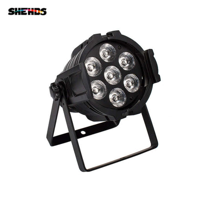 SHEHDS Mini LED 7x18W Alliage aluminium LED 6in1 RGBWA+UV Éclairage de Scène Par DJ Mariage Club
