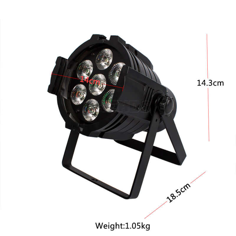 SHEHDS Mini LED 7x18W Alliage aluminium LED 6in1 RGBWA+UV Éclairage de Scène Par DJ Mariage Club
