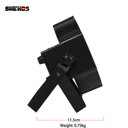 SHEHDS Éclairage de scène à LED Par Slim 7x18W RGBWA+UV silencieux pour mariage concert théâtre