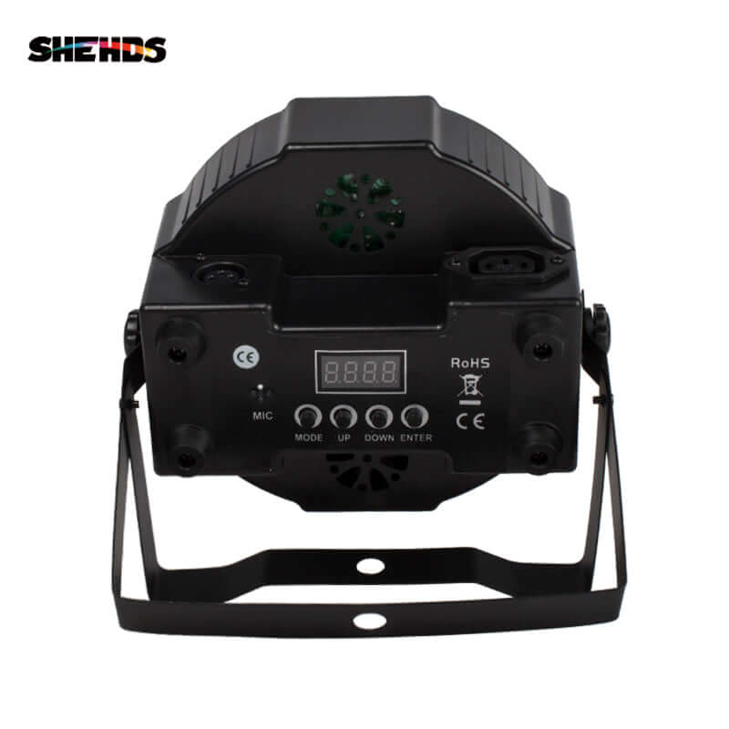 SHEHDS Éclairage de scène à LED Par Slim 7x18W RGBWA+UV silencieux pour mariage concert théâtre