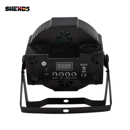 SHEHDS Éclairage de scène à LED Par Slim 7x18W RGBWA+UV silencieux pour mariage concert théâtre