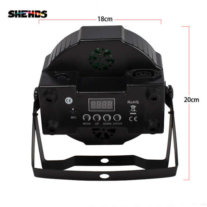 SHEHDS Éclairage de scène à LED Par Slim 7x18W RGBWA+UV silencieux pour mariage concert théâtre