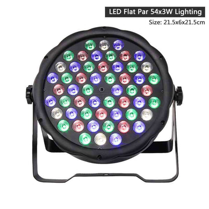 SHEHDS Projecteur de scène Par LED 54x3W RGBW silencieux et compact avec mélange de couleurs Performance DJ Club