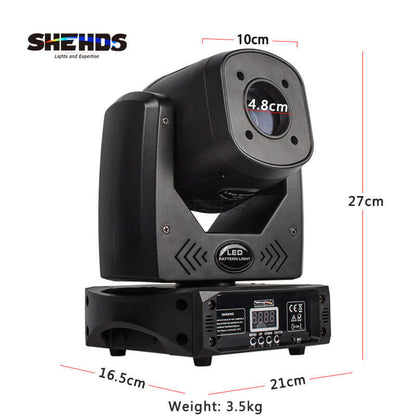 SHEHDS LED Spotlight 80W with 3-Prism Gobo Moving Head Lighting