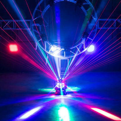 SHEHDS Lyres 16X3W LED Football 3in1(Beam&Laser&Strobe) Éclairage de Scène Éclairage Laser Rouge et vert