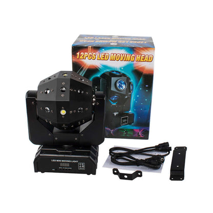 SHEHDS Lyres 16X3W LED Football 3in1(Beam&Laser&Strobe) Éclairage de Scène Éclairage Laser Rouge et vert