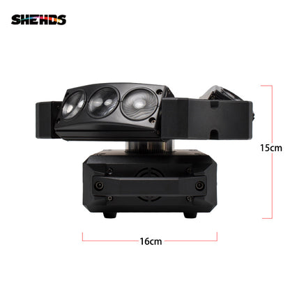 SHEHDS Mini LED Beam Spider Lyres 9x10W RGBW Éclairage de Scène KTV Mariage DJ Club