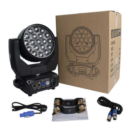 SHEHDS LED Lyres 19x15W RGBW Wash&Zoom Éclairage de Performance Théâtre Concert